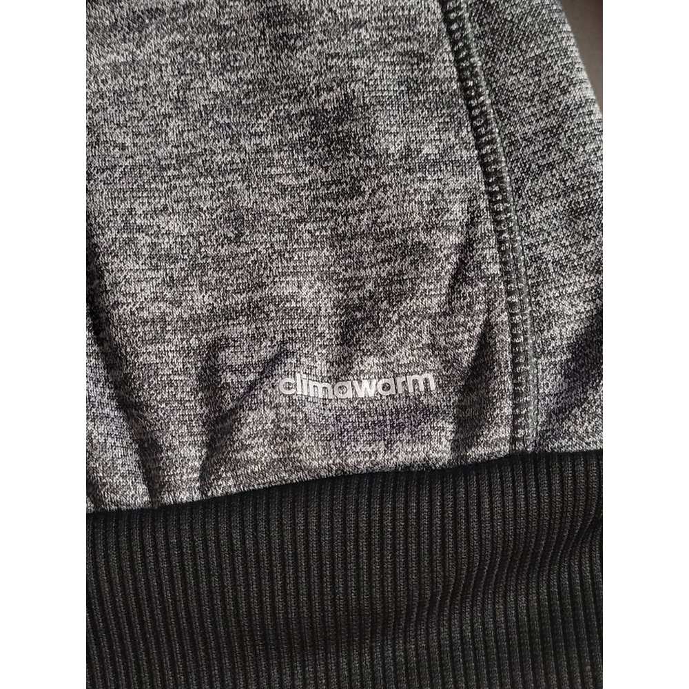 🌼HP🌼 Adidas Women's ClimaWarm Full Zip Heather Gray/Black Fleece Jacket - M - Picture 10 of 11